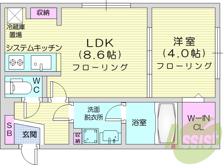 1LDK、エアコン、灯油暖房、インターネット無料