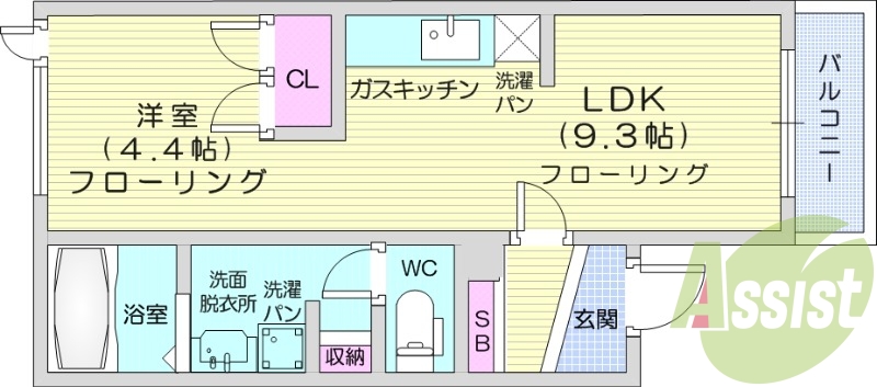 1LDK、ロードヒーティング、灯油暖房、収納