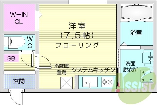 1R、エアコン、浴室乾燥機、灯油暖房、ネット無料