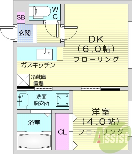 1LDK、エアコン、灯油暖房、バルコニー、宅配ボックス
