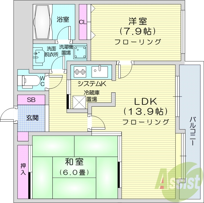 3LDK、都市ガス物件、収納スペース、シャンプードレッサー
