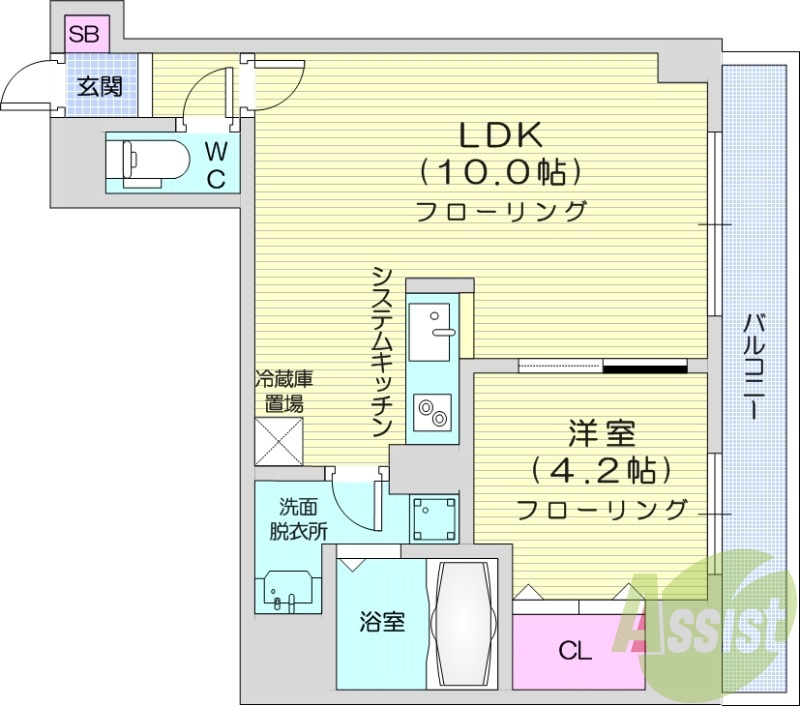 1LDK、灯油暖房、収納、モニターホン、洗濯機置場
