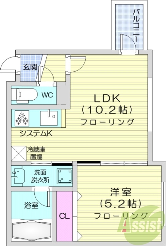 1LDK、浴室乾燥機、宅配ボックス、エアコン、