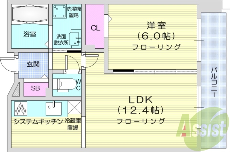 1LDK、都市ガス、エアコン、浴室乾燥機