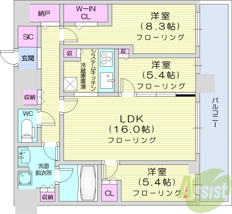 3LDK、分譲、食洗器、追い焚き、床暖房、システムキッチン
