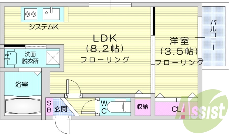 １LDK、インターネット無料、カメラ付インターホン