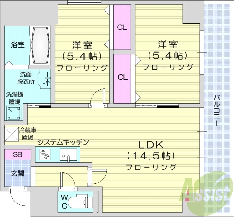 2LDK、灯油暖房、エアコン、シャンドレ、ネット無料