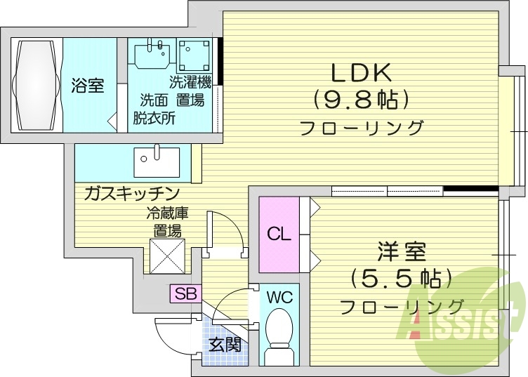 1LDK、灯油暖房、ネット無料、ロードヒーティング