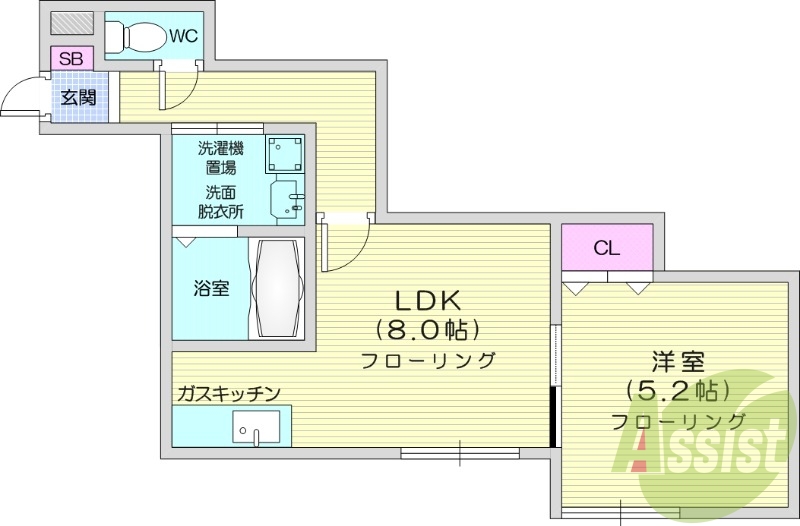 1LDK、エアコン、灯油暖房、角部屋、最上階