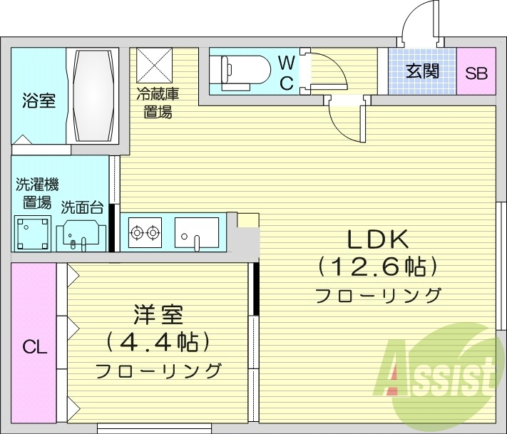 1LDK、角部屋、ペット相談、オートロック、エアコン