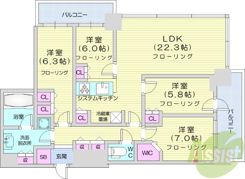 4LDK、分譲賃貸、都市ガス、追い焚き、床暖房、食洗器