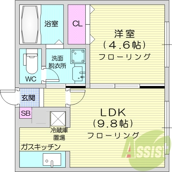 1LDK、エアコン、ネット使用料不要、灯油暖房