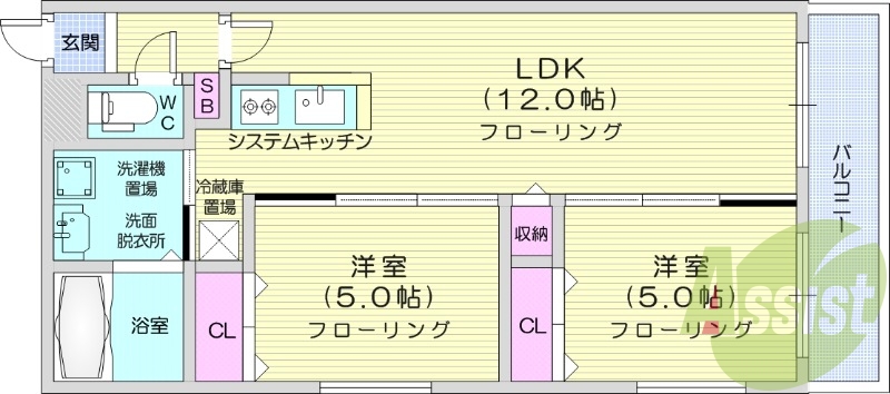 2LDK、ペット相談、エアコン、ガスリミット