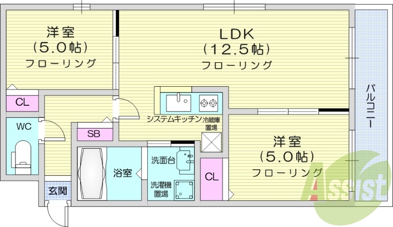2LDK、ペット相談、エアコン、ガスリミット