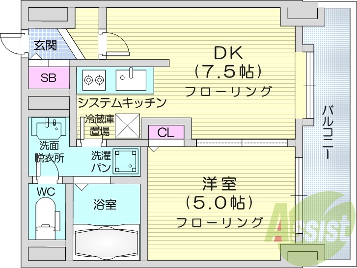 1DK、灯油暖房、モニターホン、オートロック