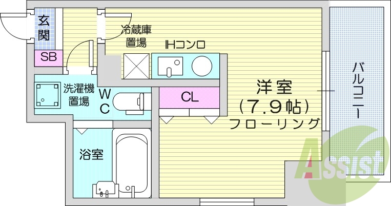 1R、オートロック、角部屋、最上階、ネット使用料無料