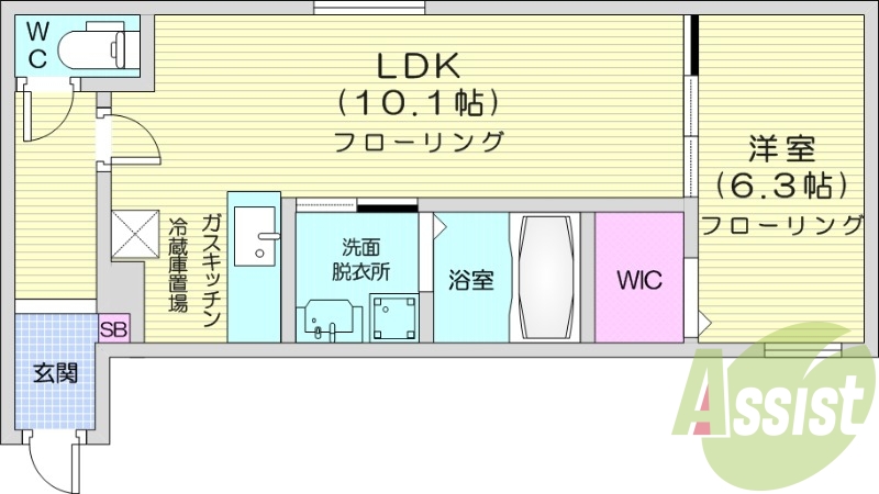 1LDK、エアコン、浴室乾燥機、追い焚き、ガスリミット