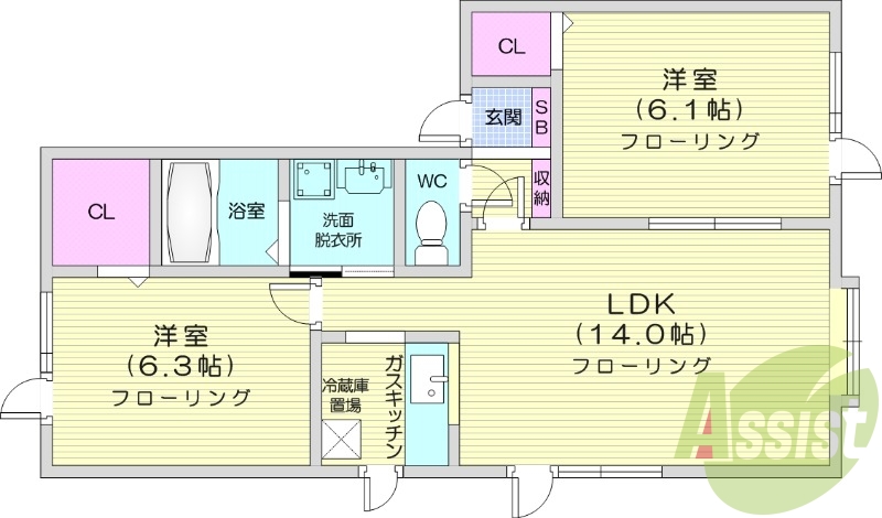 2ＬＤＫ、灯油暖房、洗面化粧台、インターホン