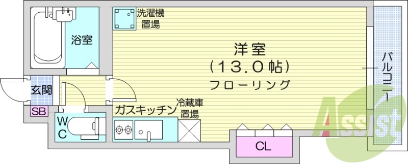 1R、灯油暖房、オートロック、インターネット無料