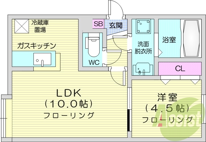 １LDK、エアコン、モニタ付インターホン、浴室乾燥機