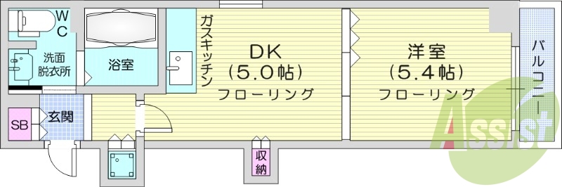1LDK、ネット無料、シャンプードレッサー、TVモニターホン