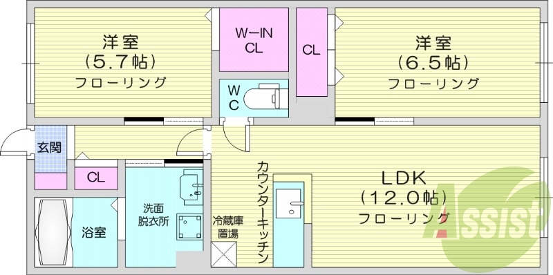 2LDK、灯油暖房、温水洗浄便座、カメラ付きインターホン