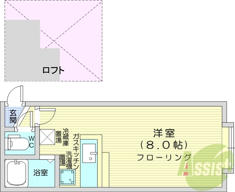1R、モニター付きインターホン、バストイレ別、灯油暖房