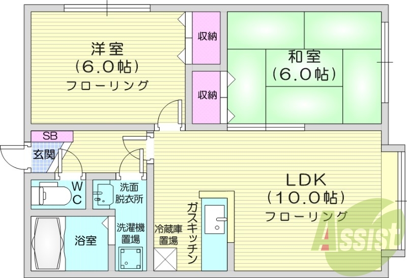2LDK、灯油ボイラー、トランクルーム、灯油暖房