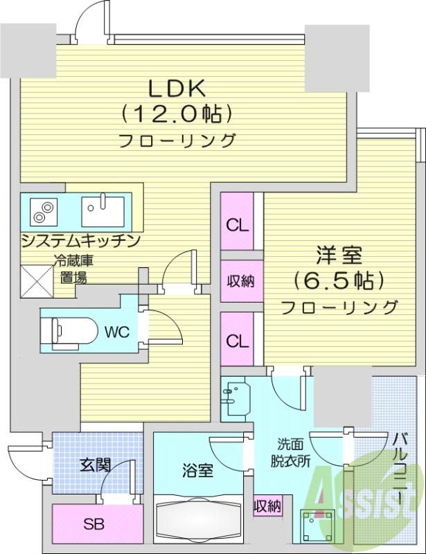 1LDK、都市ガス、浴室乾燥、追い焚き、エアコン