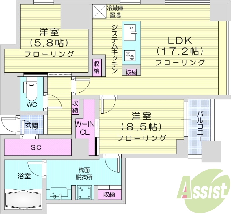 1LDK、都市ガス、ネット無料、エアコン、追い焚き機能