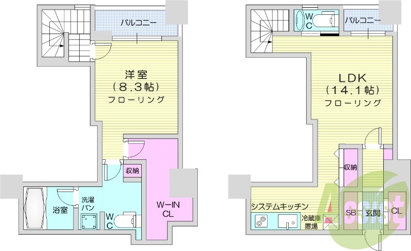 1LDK、都市ガス、ネット無料、エアコン、追い焚き機能
