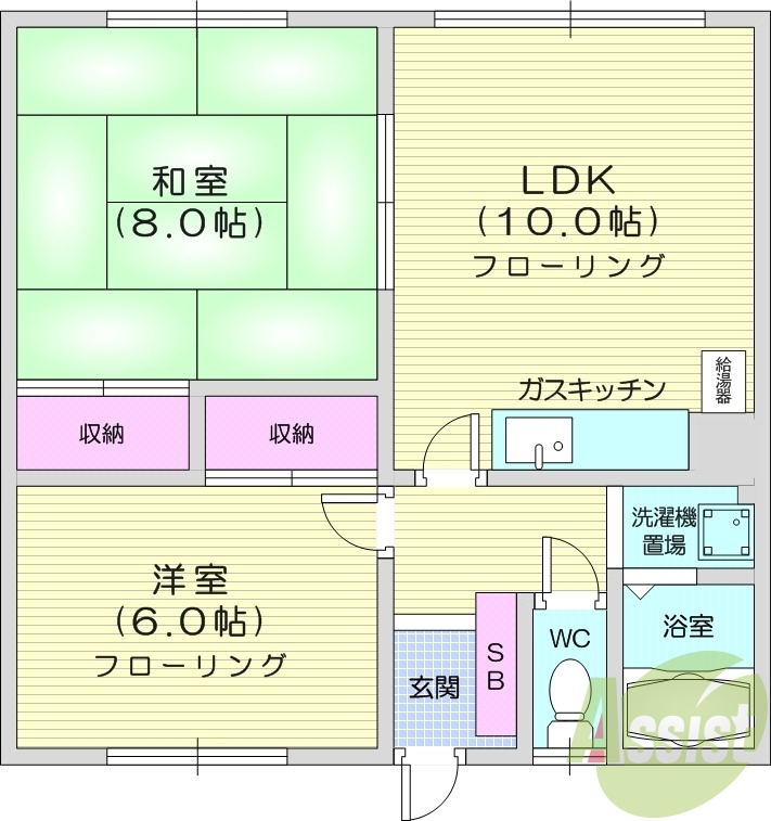 2LDK、灯油ボイラー、灯油暖房、トランクルーム