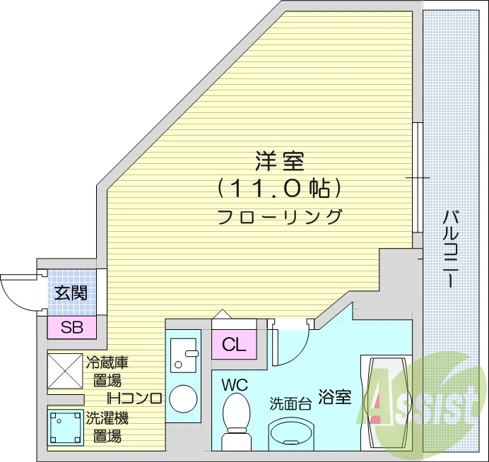 1K、クローゼット、灯油給湯・灯油暖房、シューズボックス