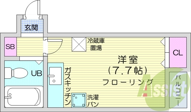 1R、灯油暖房、ネット無料、シューズボックス、最上階