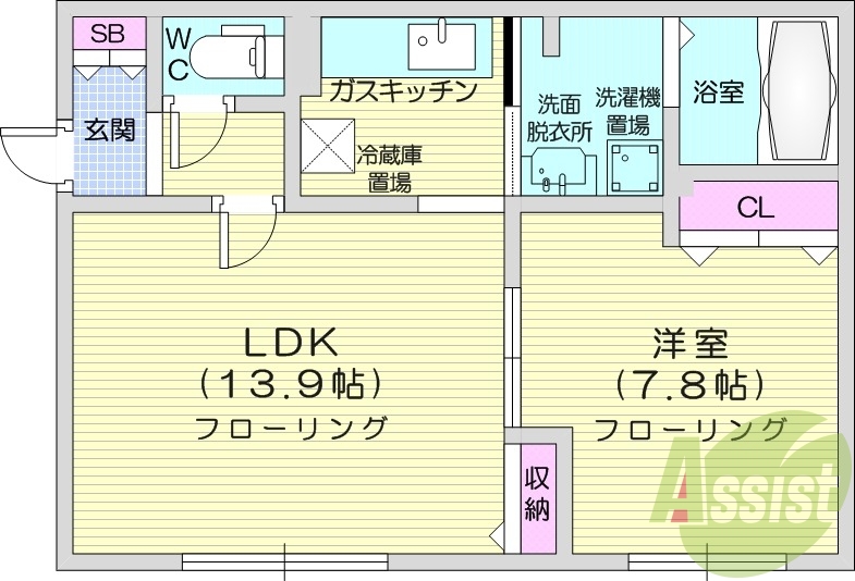 1LDK、灯油暖房、灯油ボイラー、ガスキッチン