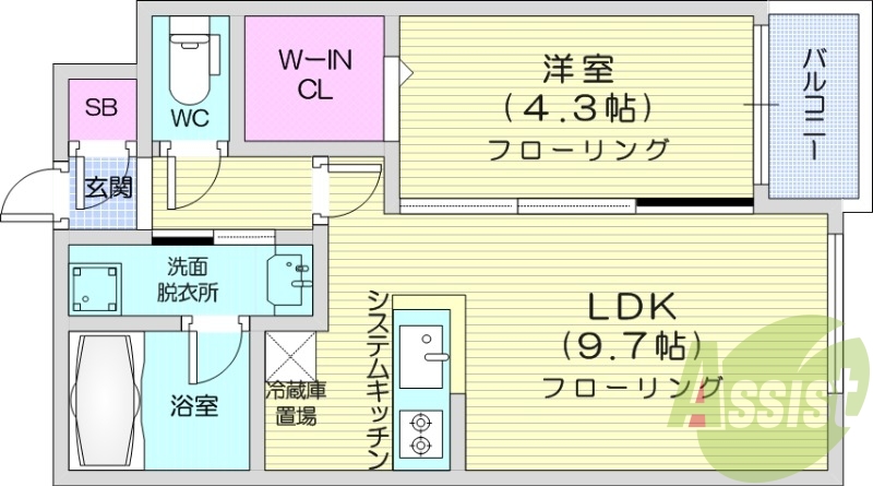 1LDK、エアコン、システムキッチン、灯油暖房