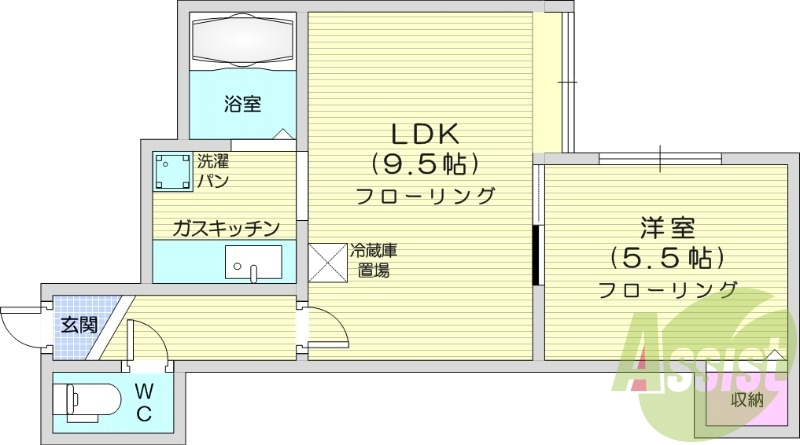 1LDK、エアコン、灯油暖房、TVモニターホン