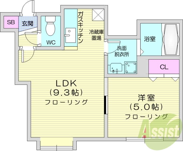 1LDK、エアコン、灯油暖房、ロードヒーティング