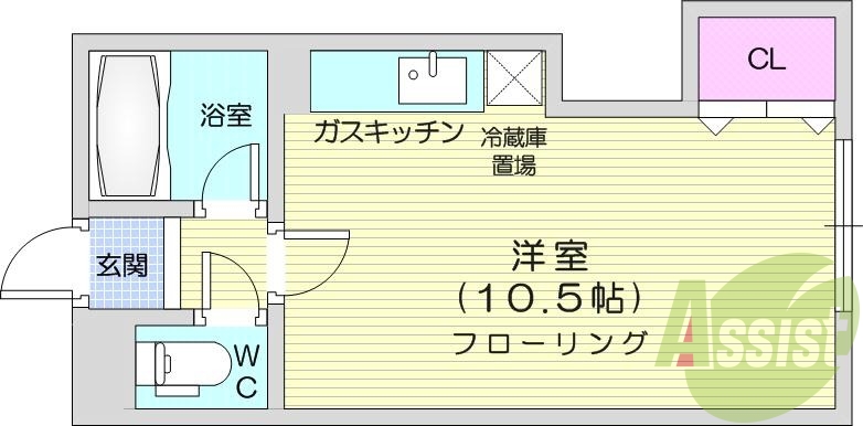 1R、モニタ付インターホン、シャワートイレ、ガス定額制