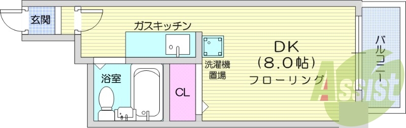 1LDK、エアコン、バス・トイレ別、南向き、エレベーター