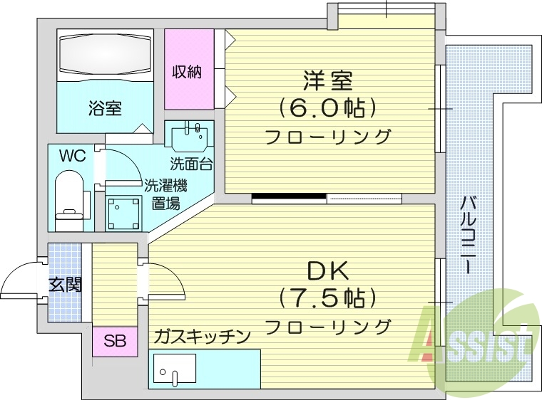 1DK、エレベーター、オートロック、トランクルーム