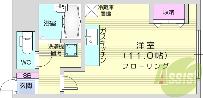 1R、灯油暖房、ネット無料、エレベーター、シャワートイレ