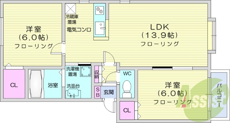 1階の間取り図