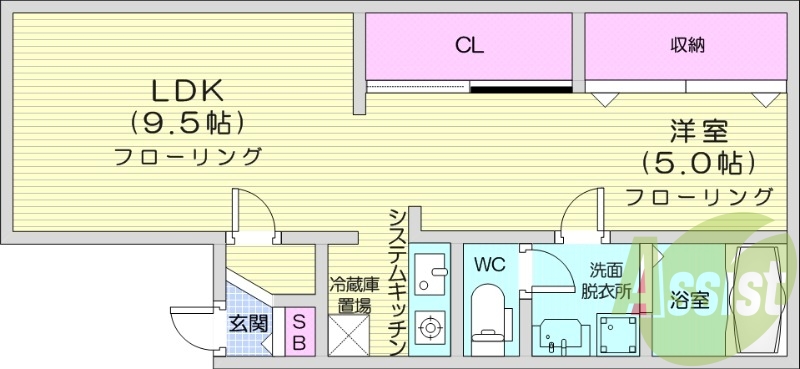 1LDK、エアコン、梅雨暖房、モニターホン