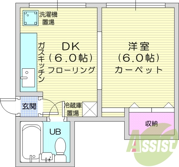 1DK、ペット相談可、灯油暖房、二人入居可