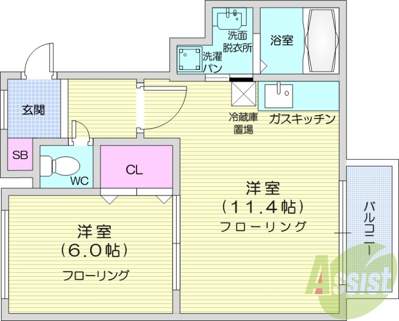 1LDK、クローゼット、シャンプードレッサー