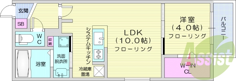 1LDK、都市ガス、エアコン、追い焚き、浴室乾燥機