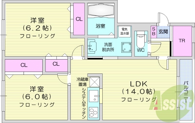 ２LDK、トランクルーム、ネット無料、ペット可