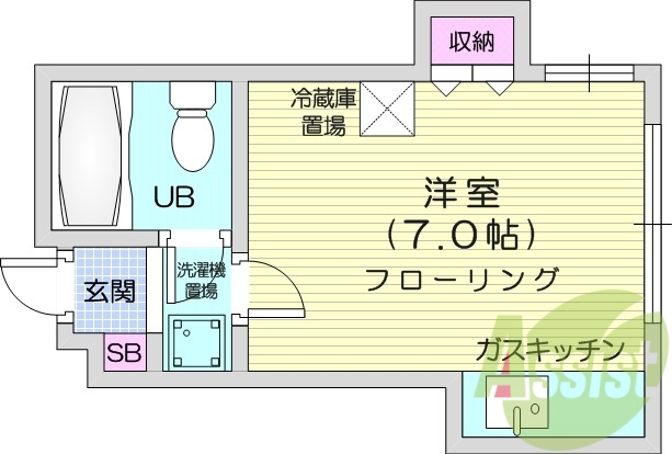1R、ペット相談可、エアコン、角部屋、灯油暖房
