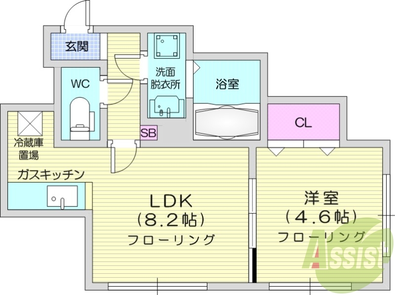 1LDk、高速インターネット、バストイレ別